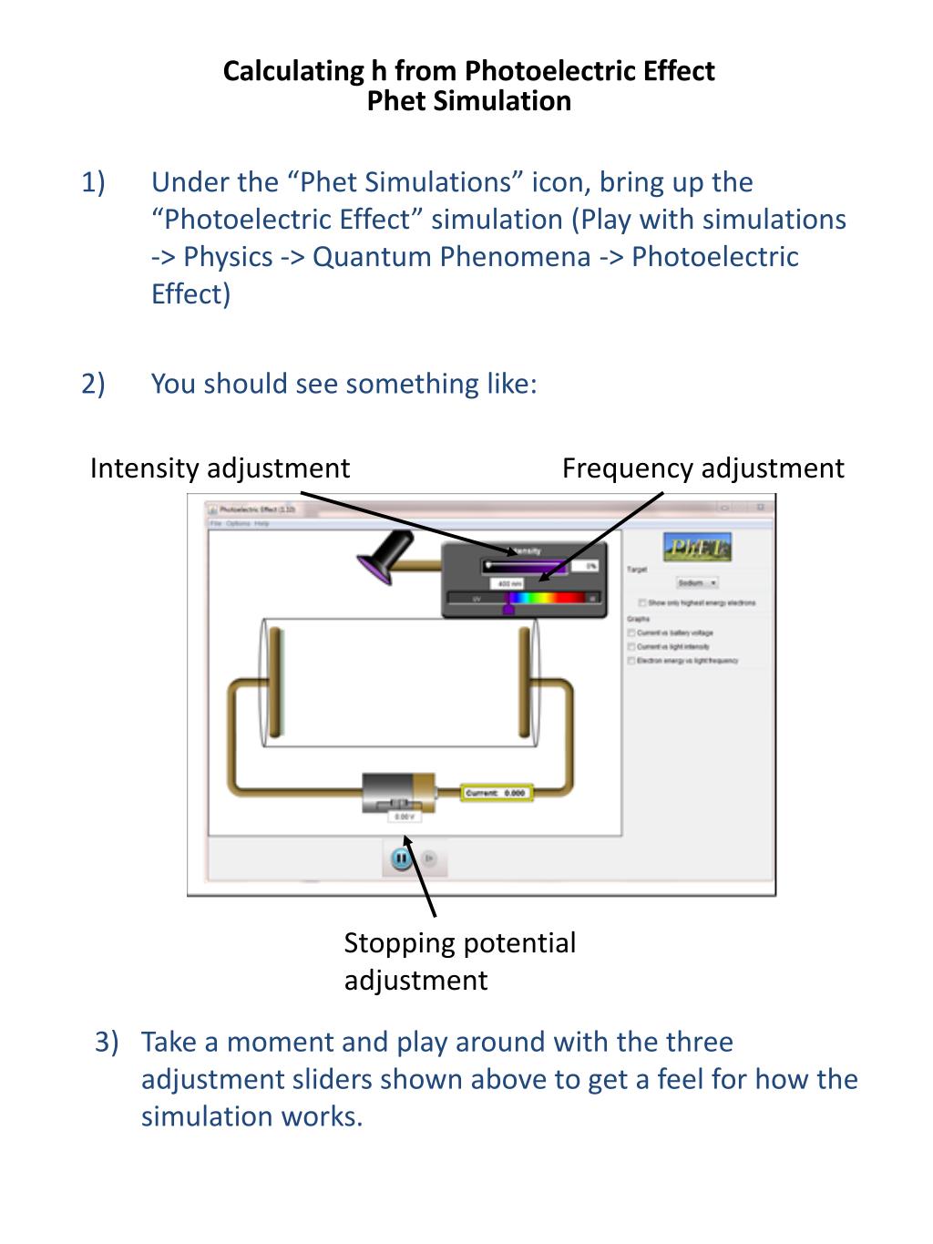 PPT Prelab questions for Photoelectric Effect Phet Simulation PowerPoint Presentation ID2621528