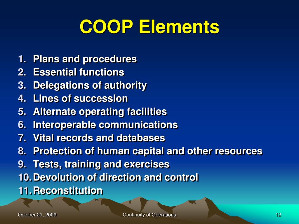PPT Continuity of Operations (COOP) Planning PowerPoint Presentation
