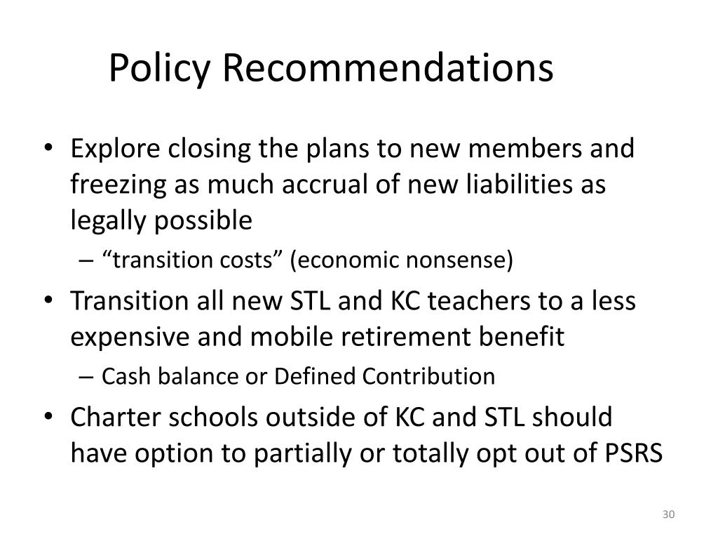 PPT Missouri Teacher Pension Systems and Charter Schools PowerPoint