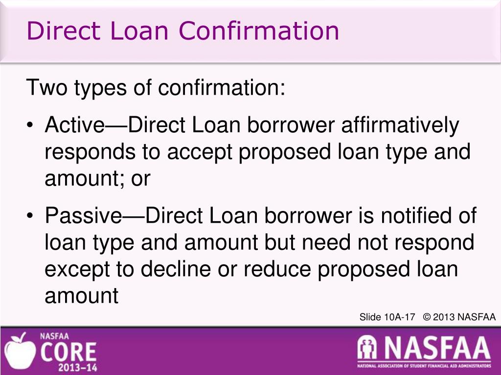 PPT Federal Direct Loans Reviewing Program Requirements and