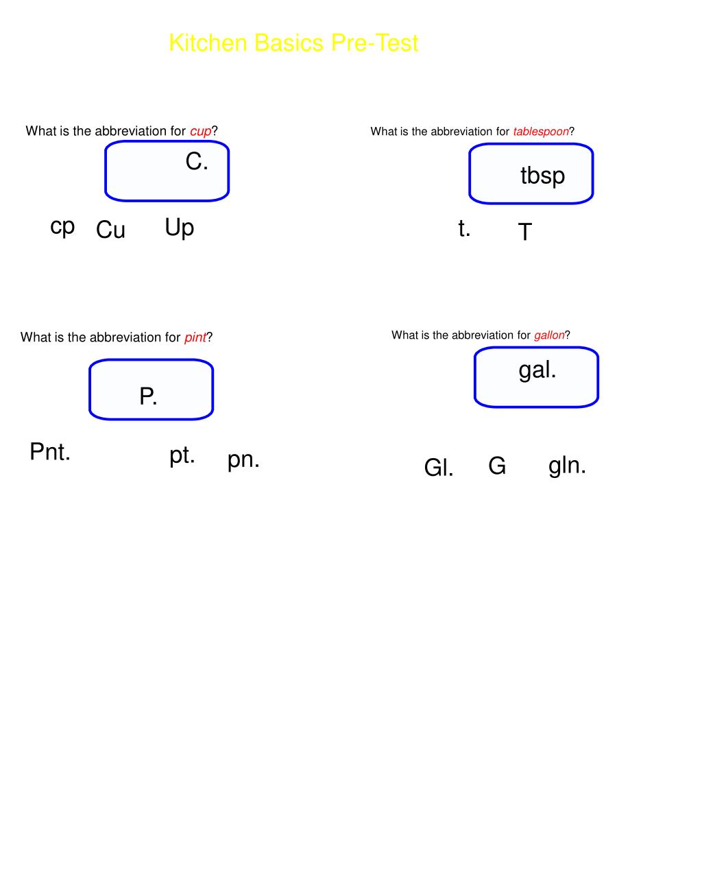 PPT What is the abbreviation for cup ? PowerPoint Presentation, free
