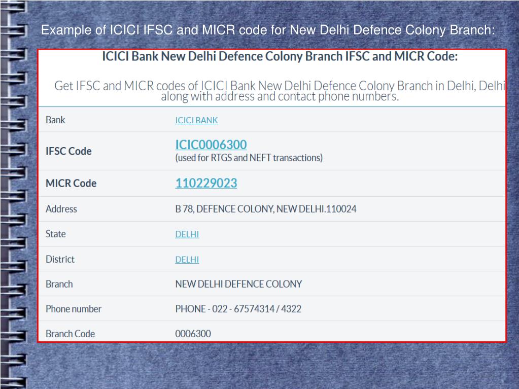 PPT ICICI Bank Get IFSC and MICR Code PowerPoint Presentation, free
