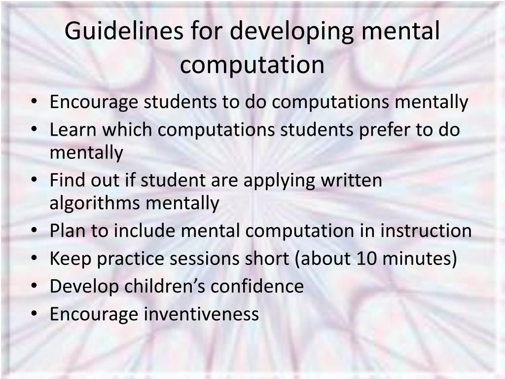 PPT Chapter 10 Computation Methods Calculators, Mental Computation