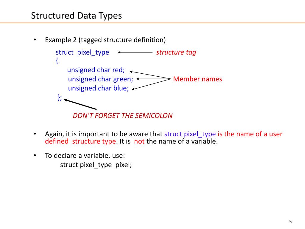 PPT Structured Data Types PowerPoint Presentation, free download ID