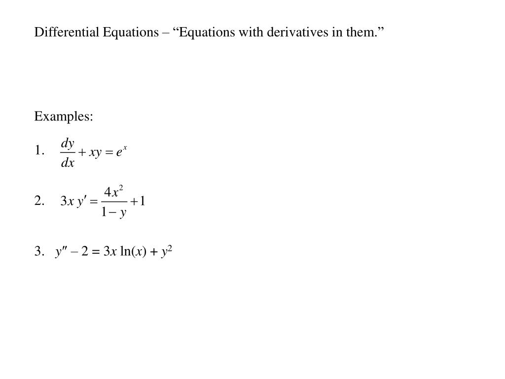 PPT Section 1.1 Differential Equations & Mathematical Models