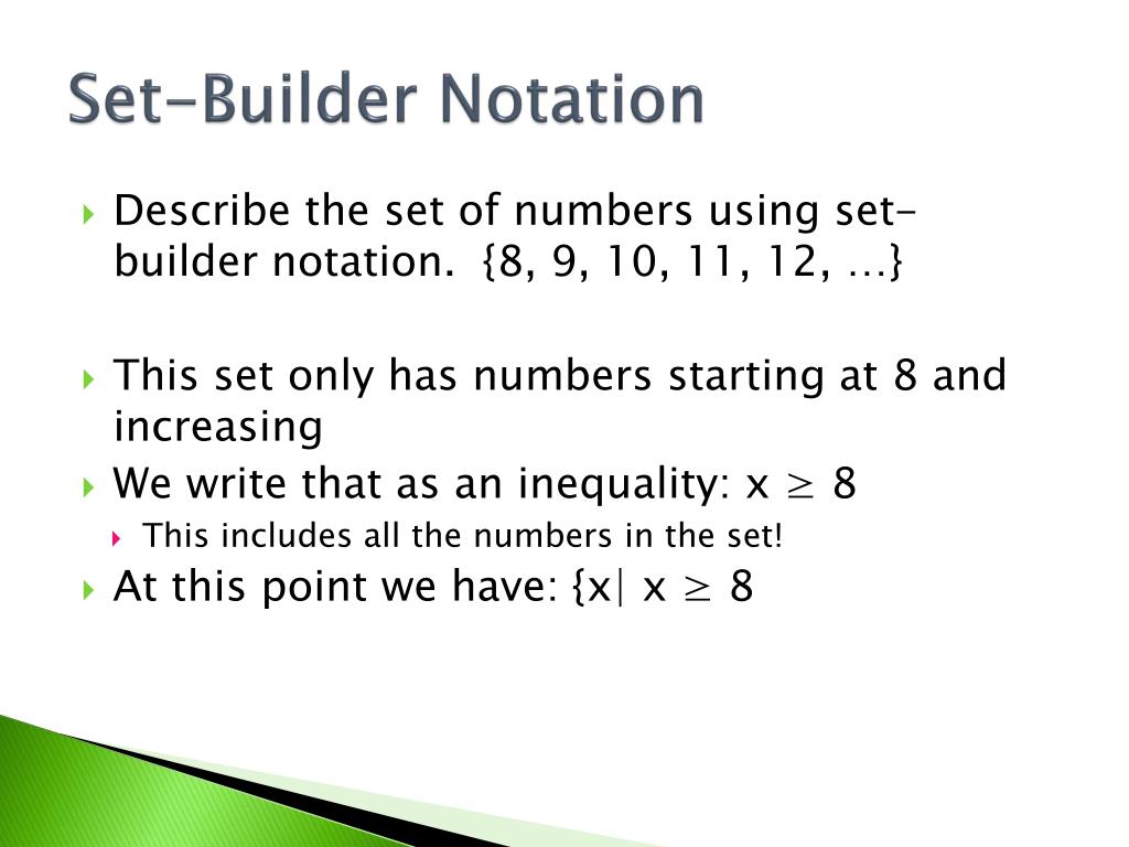 PPT SetBuilder Notation PowerPoint Presentation, free download ID