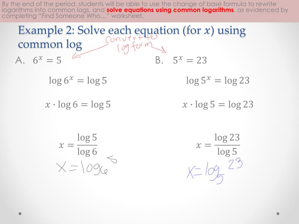 PPT 11.5 Common Logarithms PowerPoint Presentation, free download