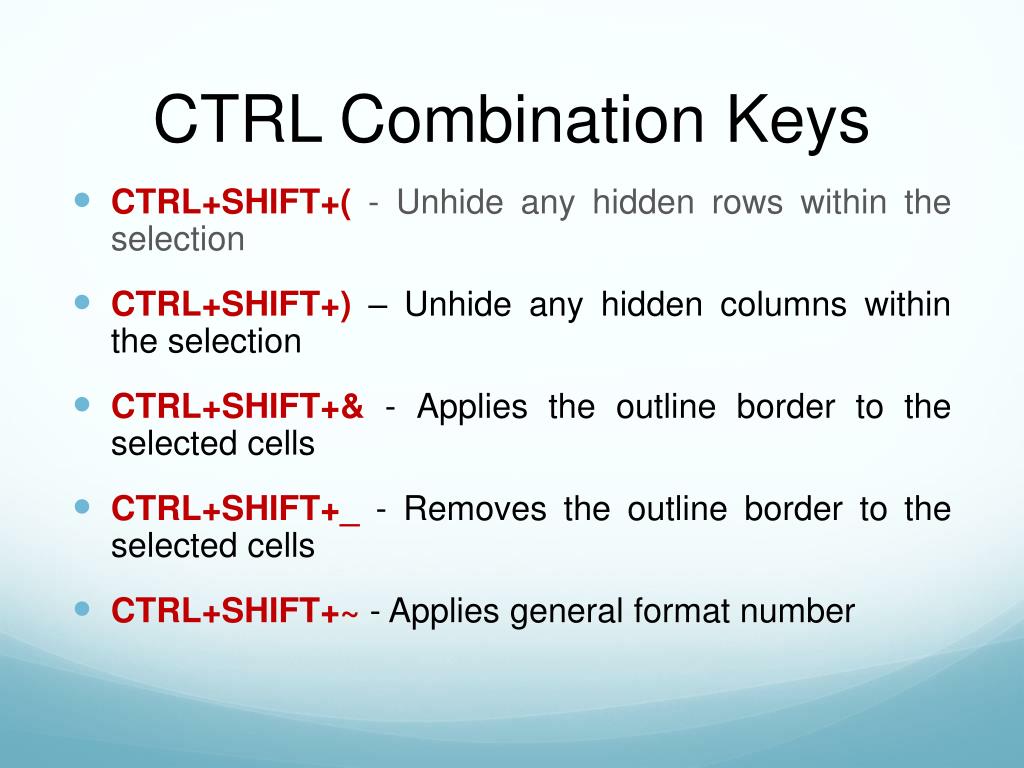 PPT MS Excel 2007 Shortcut Keys PowerPoint Presentation, free