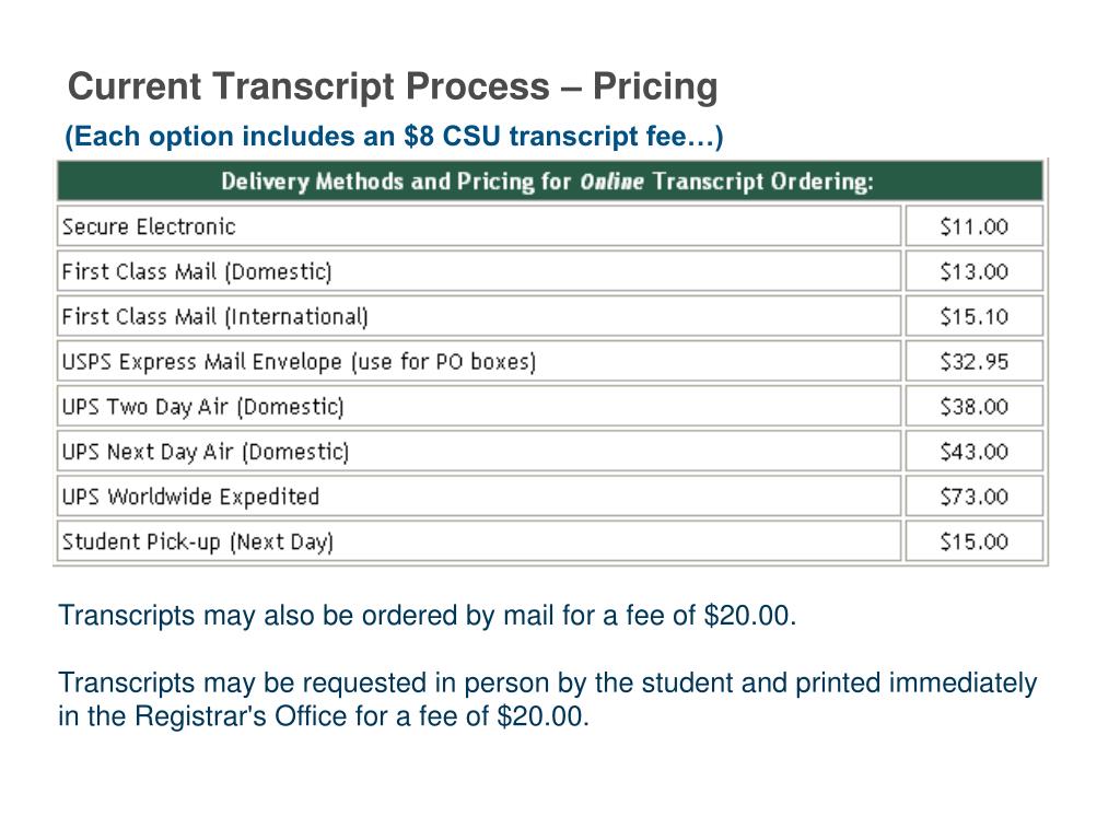 PPT Electronic Transcripts Provide a better service save time