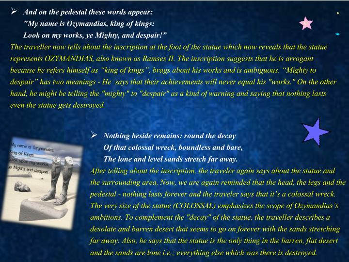 PPT OZYMANDIAS PowerPoint Presentation ID2646936