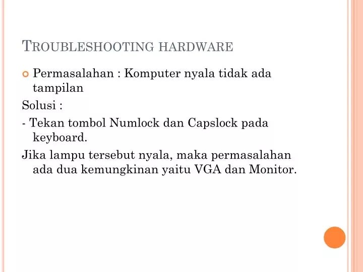 PPT Troubleshooting hardware PowerPoint Presentation, free download
