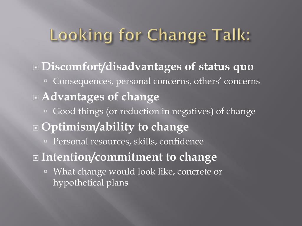 PPT THE LANGUAGE OF CHANGE MOTIVATIONAL INTERVIEWING PowerPoint