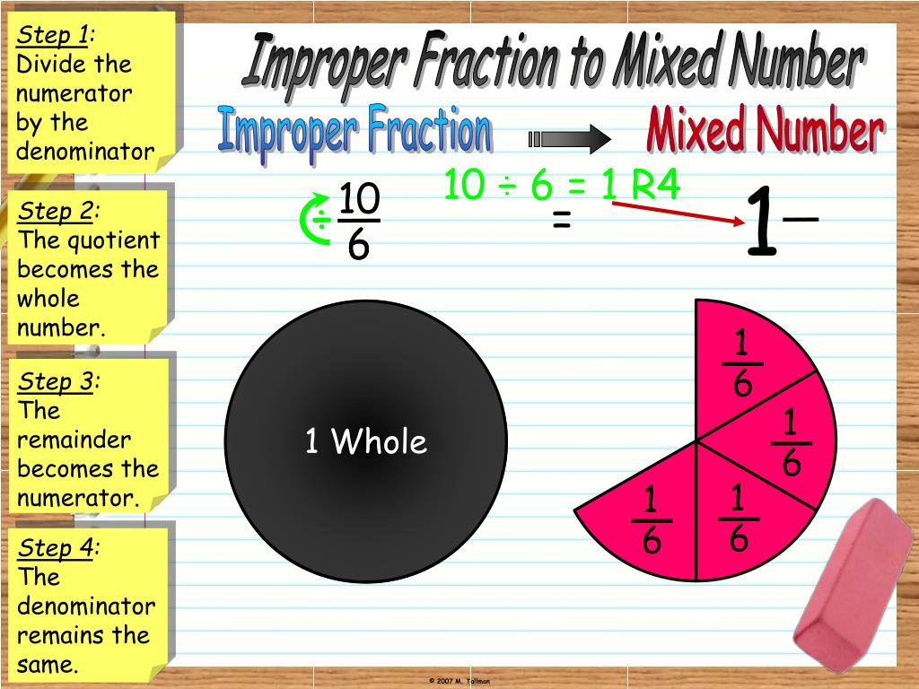 PPT Mixed Numbers and Improper Fractions PowerPoint Presentation ID