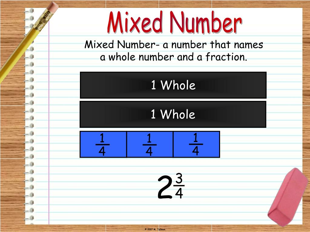 PPT - Mixed Numbers and Improper Fractions PowerPoint Presentation