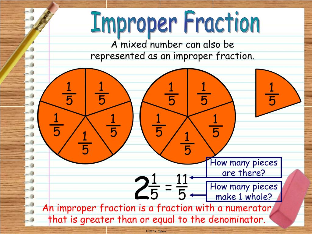 PPT Mixed Numbers and Improper Fractions PowerPoint Presentation