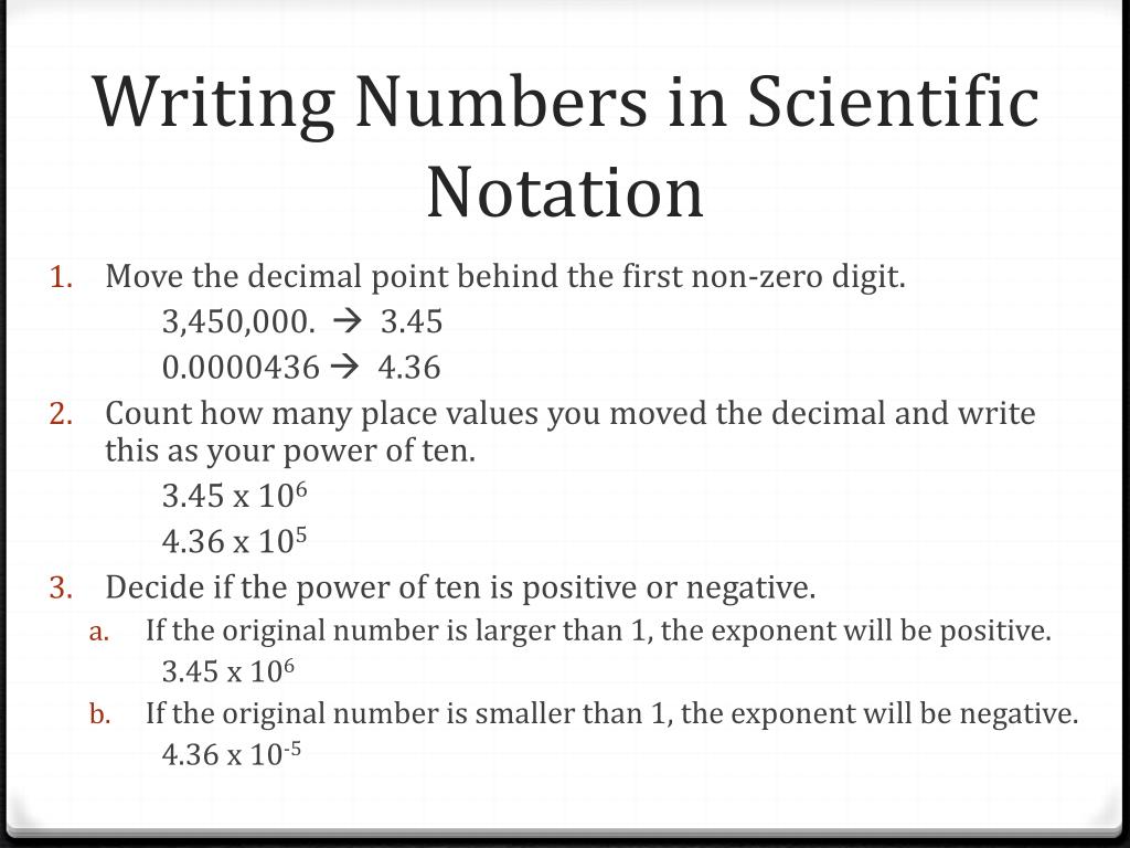 PPT Calculations with numbers written in Scientific Notation