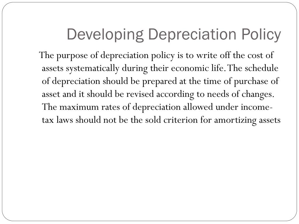 PPT DEPRECIATION POLICY PowerPoint Presentation, free download ID