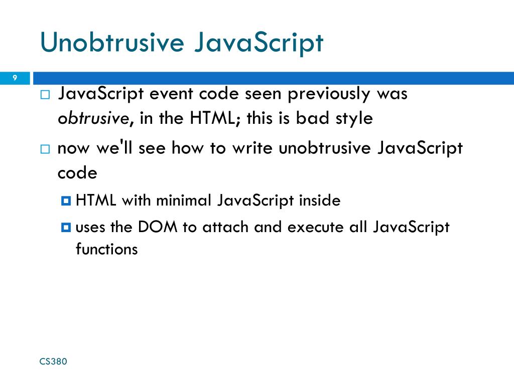 PPT Unobtrusive JavaScript PowerPoint Presentation, free download