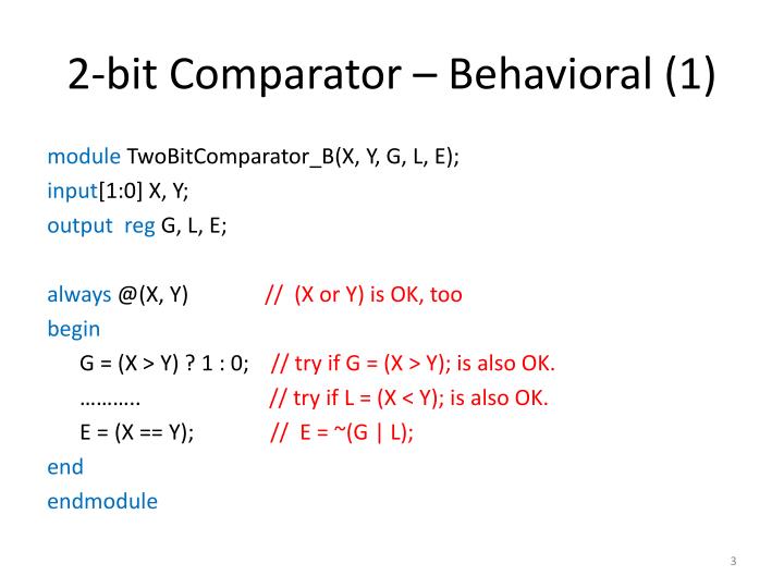 PPT Verilog Code for 8bit Comparator PowerPoint Presentation ID