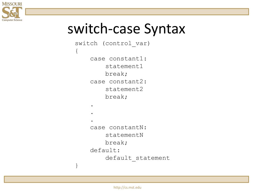 PPT SwitchCase Statement PowerPoint Presentation, free download ID