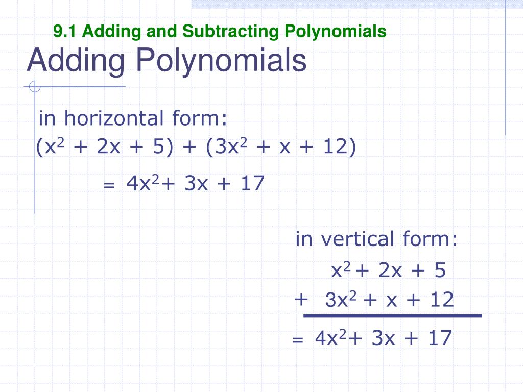 PPT 9.0 Classifying Polynomials PowerPoint Presentation, free