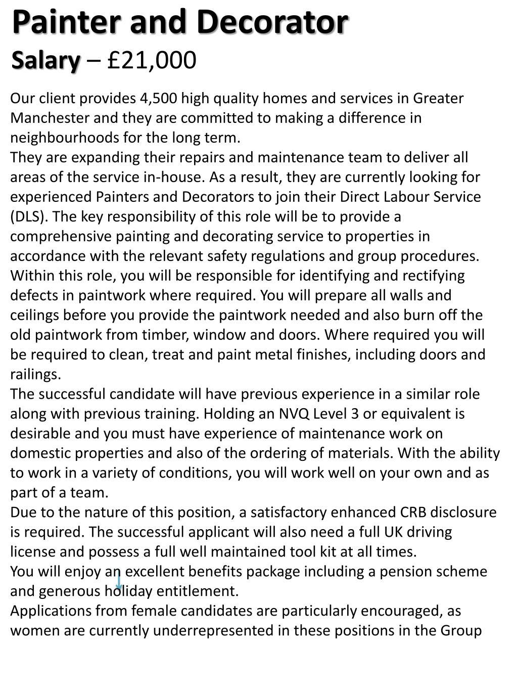 PPT Painter and Decorator Salary £21,000 PowerPoint Presentation