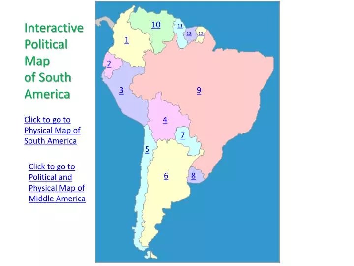 Physical Map of South America Geology