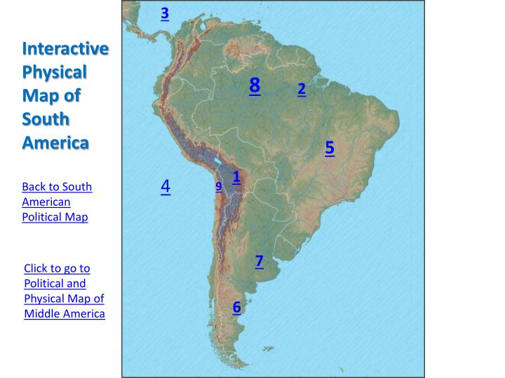 South America Map and Satellite Image Geology
