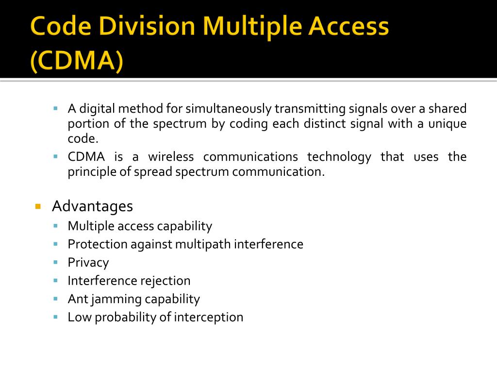 PPT Code Division Multiple Access (CDMA) Transmission Technology