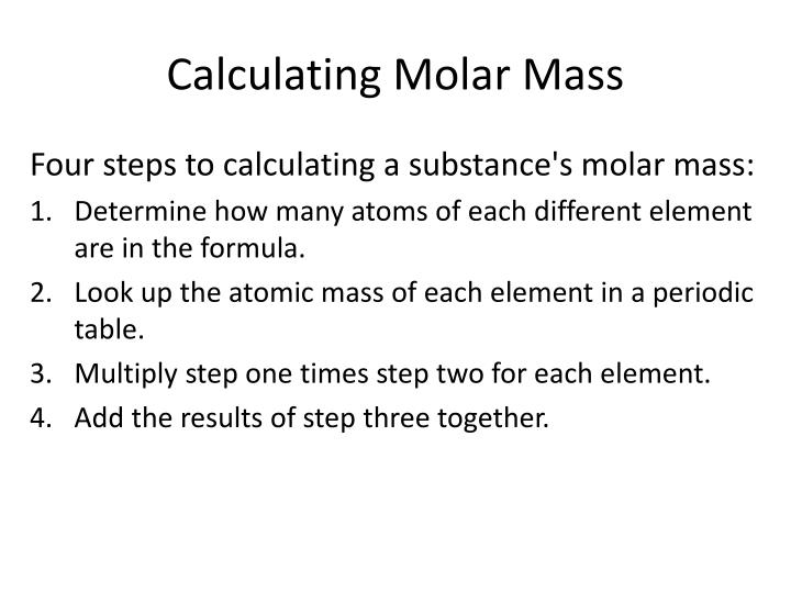 PPT Molar Mass PowerPoint Presentation ID2674770