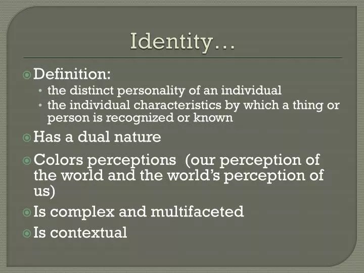 PPT Identity… PowerPoint Presentation, free download ID2676682