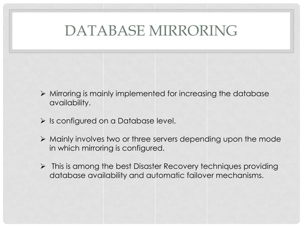 PPT Database Mirroring PowerPoint Presentation, free download ID