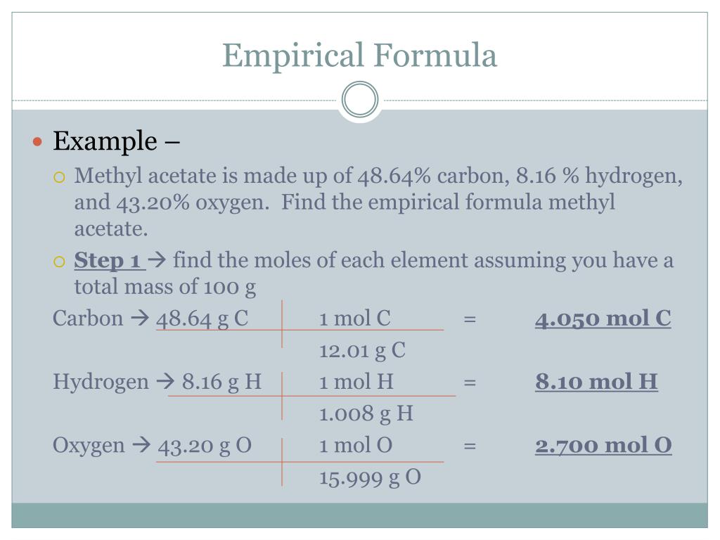 PPT Empirical Formulas PowerPoint Presentation, free download ID2684938