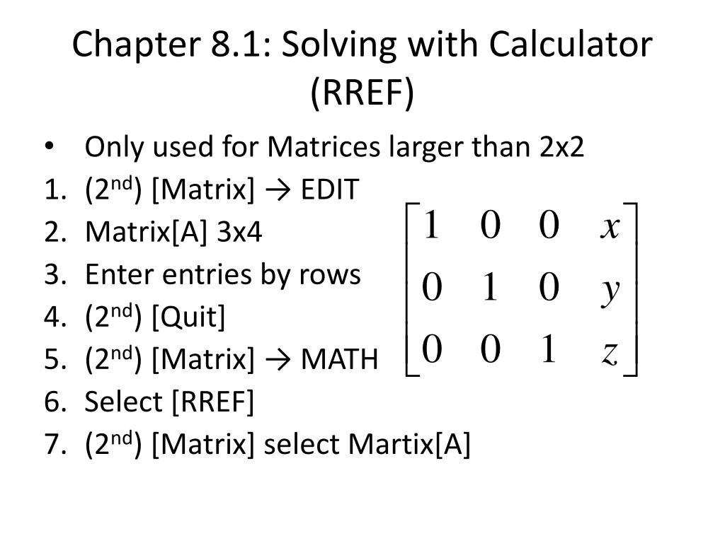 PPT Chapter 8 Matrices and Determinants PowerPoint Presentation, free