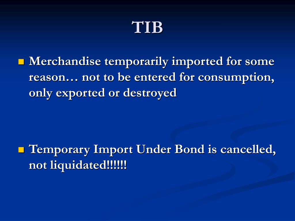 PPT Temporary Import Under Bond PowerPoint Presentation, free
