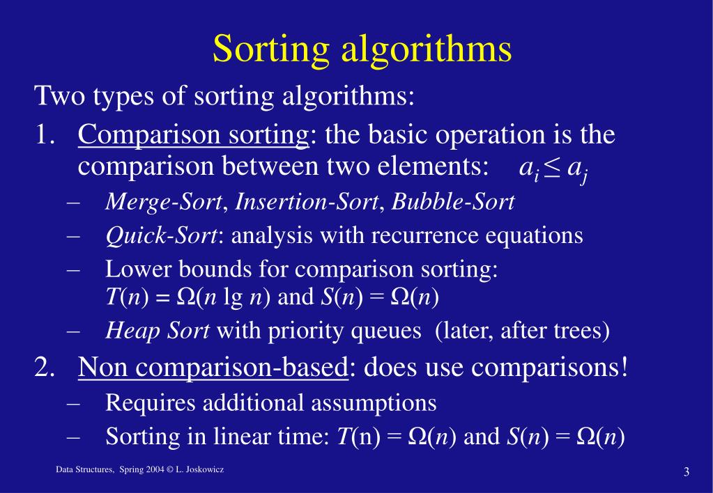 PPT Data Structures LECTURE 4 Comparisonbased sorting PowerPoint