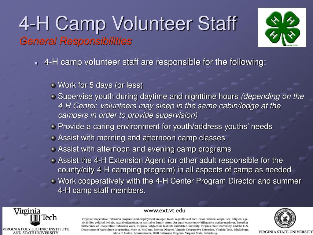 PPT Virginia 4H Camping Volunteer Training Modules PowerPoint