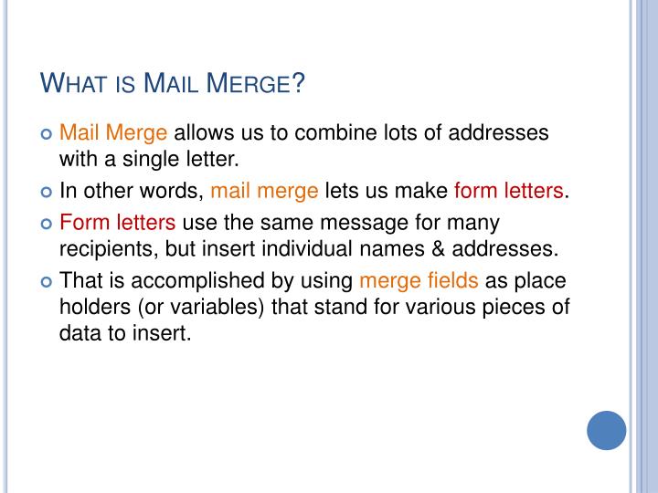 PPT Mail Merge for Word PowerPoint Presentation ID2696584