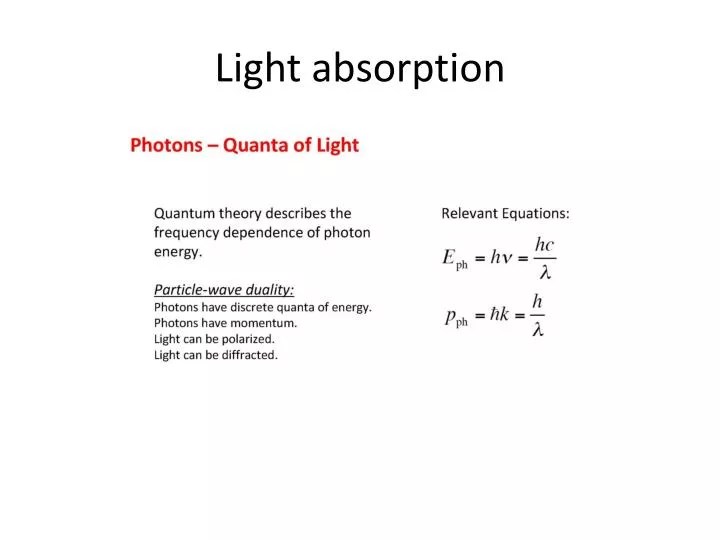 PPT Light absorption PowerPoint Presentation, free download ID2699464