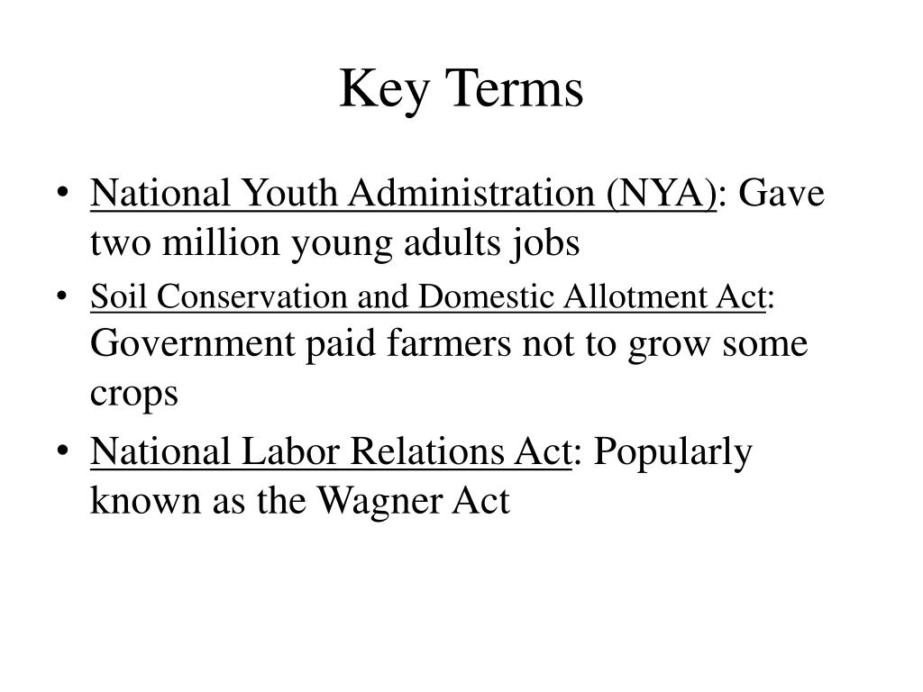 PPT Under the second new deal, how did FDR assist farmers, youth
