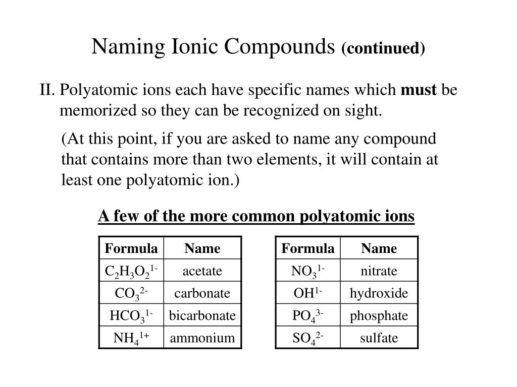 PPT Naming Chemical Compounds A Review PowerPoint Presentation, free