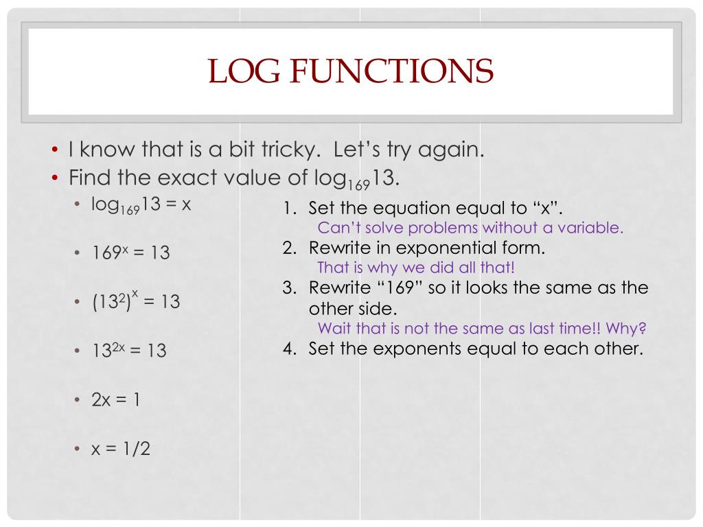 PPT Logarithmic Functions PowerPoint Presentation, free download ID