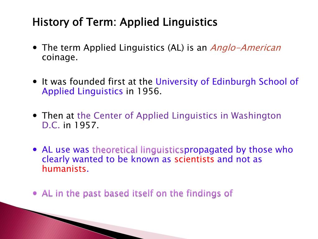 PPT Applied Linguistics Overview of course’ Linguistics’ PowerPoint