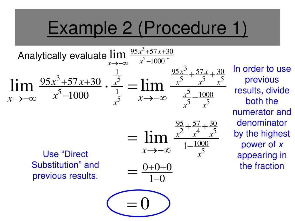PPT Section 3.5 Limits at Infinity PowerPoint