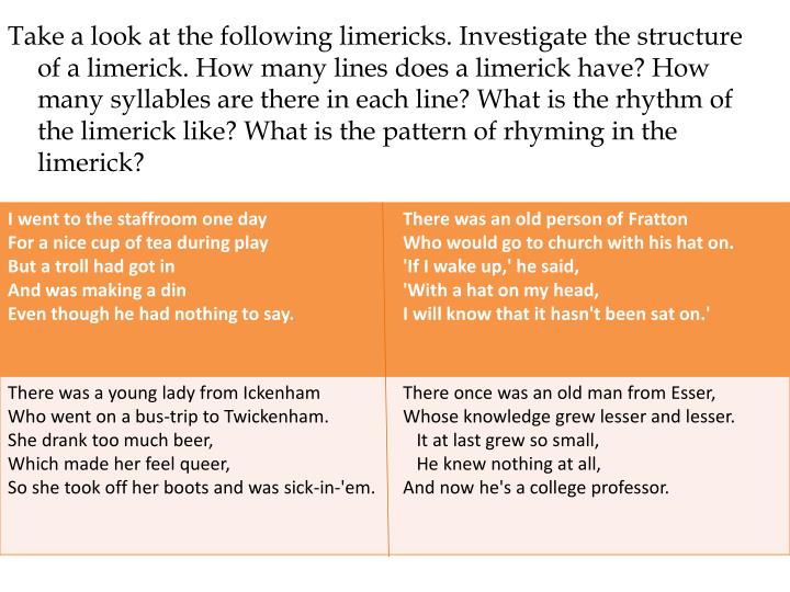 PPT Limericks PowerPoint Presentation ID2708184