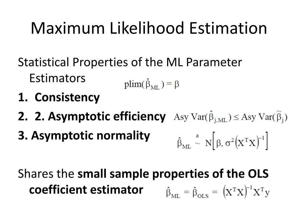 PPT Applied Econometrics Maximum Likelihood Estimation and Discrete
