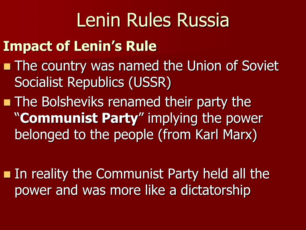 PPT FQ What was the impact of the Bolshevik Revolution on Russia