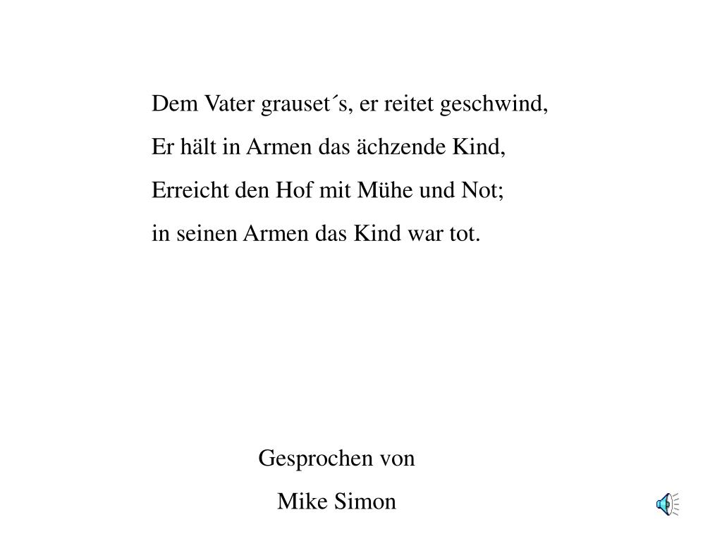 PPT Der Erlkönig Johann Wolfgang von Goethe PowerPoint Presentation ID2711953