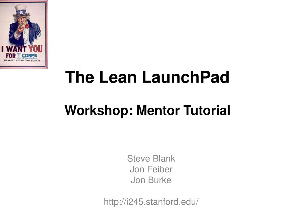 PPT The Lean LaunchPad Mentor Tutorial PowerPoint