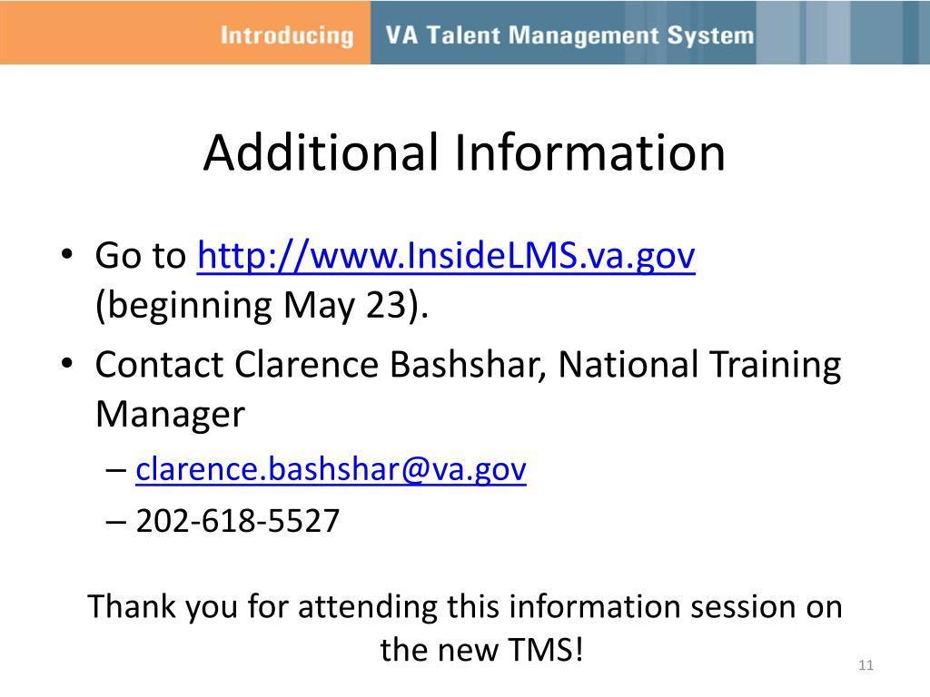 PPT New VA Talent Management System (TMS) PowerPoint Presentation